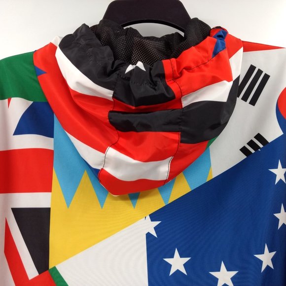 REASON Brand‎ Windbreaker Jacket Men's L Multicolor Abstract 1/4 Zip Hood Lining - Picture 5 of 14